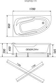 1ACReal Акриловая ванна Мадрид 170x95 R – фотография-7